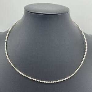 Milor Italy Sterling 925 Silver 2.5mm Twisted Wire Cable Chain Necklace 16-18"